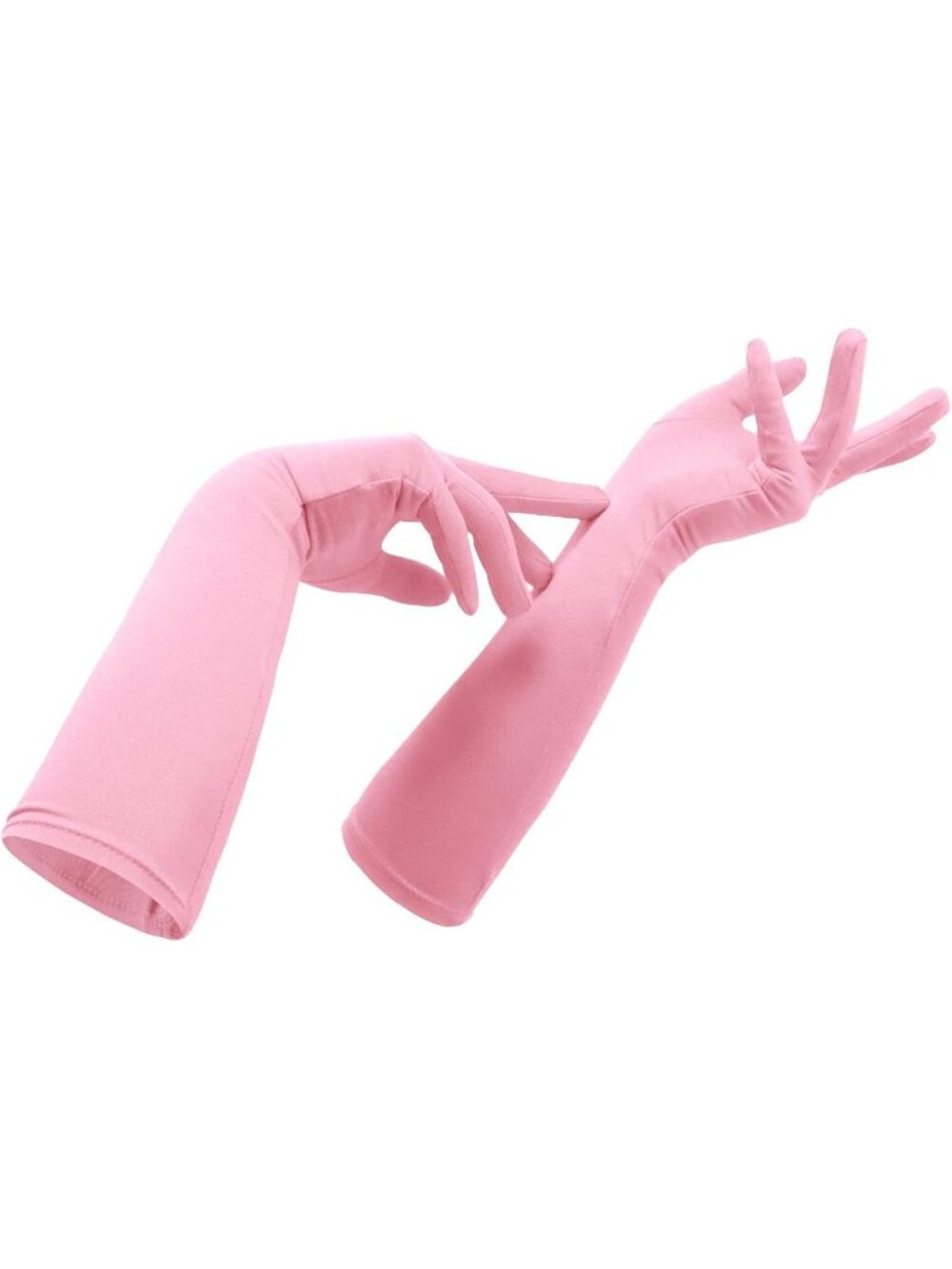 Women's Pink Cosplay Halloween Costume Spandex Stretch Mid-Length Gloves